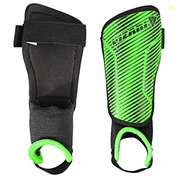 Vizari Matera Soccer Shin Guards | Shinguards for Adults and Kids with Ankle Protection (Green/Black, XX-Small)