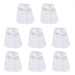 Gerber Baby Boys 8-pack Wiggle-proof No Show Socks, White, 6-12 Months US