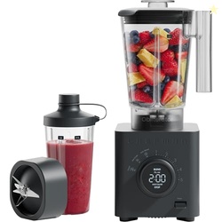 CHEFMAN OBLITERATOR 48 OZ COUNTERTOP BLENDER FOR SMOOTHIES, 1380W MOTOR TO CRUSH ICE, NUTS, AND FROZEN FRUIT WITH STAINLESS STEEL BLADE, AUTO BLEND FUNCTION, INCLUDES 20 OZ TRAVEL JAR