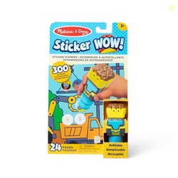 Melissa & Doug Sticker Wow! 24-Page Activity Pad and Sticker Stamper, 300 Stickers, Arts and Crafts Fidget Toy Collectible Character  Bulldozer - for Kids Ages 3+ - FSC Certified