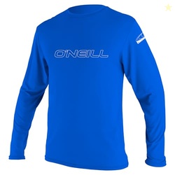 O'Neill Youth Basic Skins Long Sleeve Sun Shirt, UPF 50+ Rashguard, 4-Way Stretch Slim Fit for All Water Activities, Pacific, 4