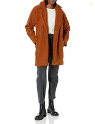 Amazon Essentials Women's Teddy Bear Fleece Oversized-Fit Lapel Jacket, Caramel, Small