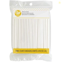 WILTON 4-INCH WHITE LOLLIPOP STICKS, CAKE POP STICKS, 150-COUNT