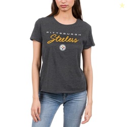 Pittsburgh Steelers Retro Script Lines - NBA Women's Short Sleeve Fan T-Shirt