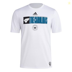 adidas Men's Charlotte FC MLS Short Sleeve T-Shirt, White, Large