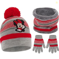 Disney Girls Toddler Winter Hat, Scarf & Mittens Set 2-4 Or Minnie Mouse Hat, Scarves & Kids Gloves Sets 4-7