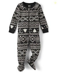 The Children's Place Baby Group 1-Family Matching, Christmas Pajama Sets, Cotton, Fairsile-Black