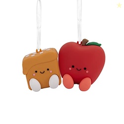 HALLMARK BETTER TOGETHER APPLE AND CARAMEL MAGNETIC CHRISTMAS ORNAMENTS, SET OF 2, SHATTERPROOF