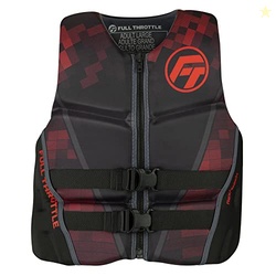 Full Throttle Adult Rapid Dry Flex Back Life Jacket, Red, 3X-Large