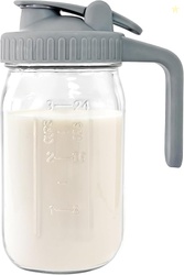BREAST MILK PITCHER - 32 OZ GLASS MASON
