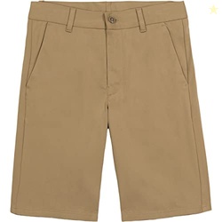 Nautica Boys' School Uniform Warp Knit Short, Burnished Khaki, 10 Husky