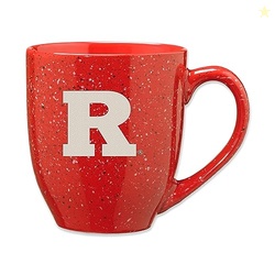 RICO INDUSTRIES NCAA RUTGERS SCARLET KNIGHTS PRIMARY 16 OZ TEAM COLOR LASER ENGRAVED SPECKLED CERAMIC COFFEE MUG