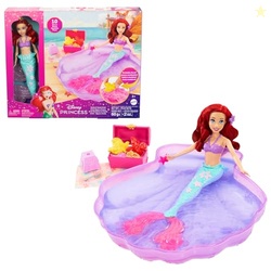 Mattel Disney Princess Toys, Ariel Mermaid Doll & Pool Set with Moldable Sand, 3 Molds & 6 Accessories, Inspired by The Little Mermaid Movie