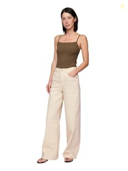 GAP WOMENS HIGH RISE STRIDE DENIM BEACH PEBBLE 30 LONG