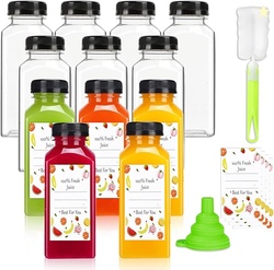 Plastic Juice Bottles with Caps 12Pcs