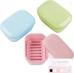 QUATISH 3 PACK TRAVEL SOAP CASE LEAKPROOF