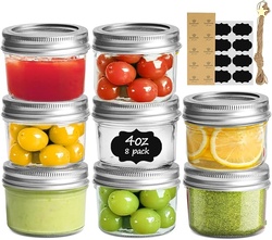 ComSaf Mini Mason Jars 4oz - 8 Pack