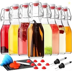 8-PACK 8.5OZ FLIP TOP GLASS BOTTLES