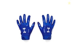 Under Armour Men's F9 Nitro Football Gloves, (400) Royal/Capri/Metallic Silver, Medium