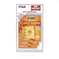 HotHands Body & Hand Super Warmers - Long Lasting Natural Odorless Air Activated Warmers - Up to 18 Hours of Heat - 3 Individual Warmers