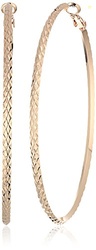 GUESS "Basic" Gold Large Diamond Cut Hoop Earrings