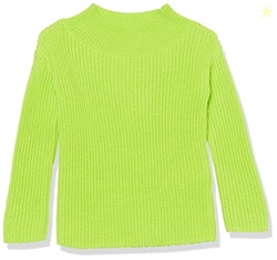 AMAZON ESSENTIALS GIRLS' MODERN WIDE-NECK PULLOVER SWEATER, LIME GREEN, MEDIUM