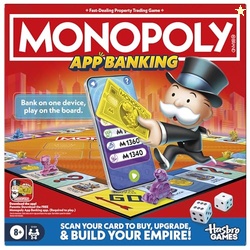 Monopoly App Banking Board Game | App-Enabled Game | Links to Smart Devices | Ages 8+ | 2 to 6 Players | 45 Mins. | Family Games for Kids