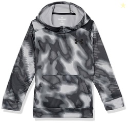 Under Armour boys Armour Fleece Printed Hoodie, (001) Black / / Black, X-Small