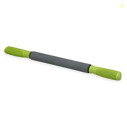 GAIAM RESTORE MASSAGE STICK ROLLER - (DIMENSIONS: 19"L) FOAM CUSHIONED PERFORMANCE HAND HELD MUSCLE MASSAGER | COMFORT GRIP HANDLES | SOLID STEEL CONSTRUCTION