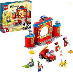 LEGO Disney Mickey and Friends  Mickey & Friends Fire Truck & Station 10776 Building Kit; Fun Firehouse Play Set; New 2021 (144 Pieces)