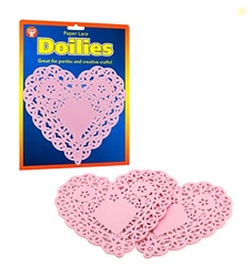 Hygloss Heart Doilies - 100 Pcs -6-Inch Pink Paper Heart Shaped Doilies for Valentines Crafts, Table Settings - Ideal for Valentine Doily, Paper Heart Doily Projects