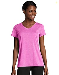 Hanes womens Sport Heathered Performance V-neck Tee Shirt, Fresh Berry Heather, XX-Large US