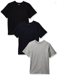The Children's Place boys Short Sleeve Basic Layering T-shirt T Shirt, Black/Tidal/H Gray 3 Pack, X-Small US