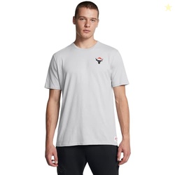 Under Armour Men's Project Rock Red One Sleighin Gains Short Sleeve T Shirt, (011) Mod Gray Medium Heather / / Black, X-Large