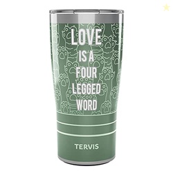 Tervis Traveler Love is a Four Legged Word Triple Walled Insulated Tumbler Travel Cup Keeps Drinks Cold & Hot, 20oz, Stainless Steel