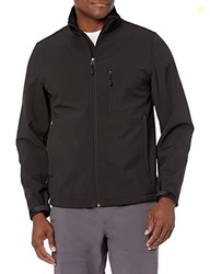 Amazon Essentials Men's Water-Resistant Softshell Jacket, Black, X-Small