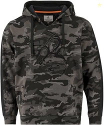 Legendary Whitetails Mens Camo Hoodie Pullover Sweatshirt Midweight V-Neck Design, Nocturnal Camo, LRG