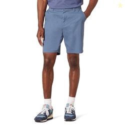 AMAZON ESSENTIALS MEN'S SLIM-FIT 9" STRETCH CHINO SHORTS, DARK BLUE, 36