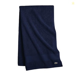 LACOSTE HERITAGE 100% SUPIMA COTTON BATH SHEET, NAVY, 35" X 70"  HIGHLY ABSORBENT & QUICK DRYING, PREMIUM SUPER SOFT BATH TOWEL, BATHROOM ESSENTIAL, GIFT FOR ALL OCCASIONS, MACHINE WASHABLE