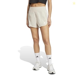 adidas Women's Pacer 3-Stripes Woven High-Rise Training Shorts, Wonder Alumina/White, XX-Small/3" Inseam