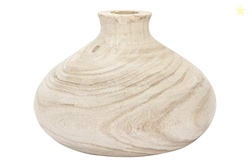 Creative Co-Op Small Paulownia Wood Vase (Each one Will Vary)