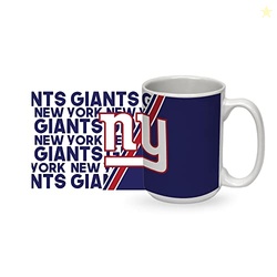 Rico Industries NFL Football New York Giants 15 oz White Ceramic Coffee Mug for NFL Fans