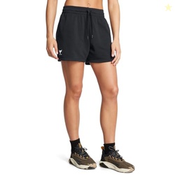 Under Armour Womens Project Rock Terry Shorts, (001) Black / / White, Large