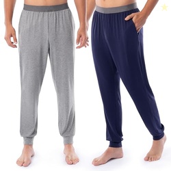 Fruit of the Loom Men's 360 Stretch 2-Pack Jogger Pajama Sleep Pant, Grey Heather/Navy, 3X-Large