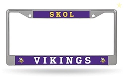 Rico Industries NFL Minnesota Vikings Skol 12" x 6" Silver Chrome Frame W' Decal Insert Car/Truck/SUV Auto Accessory