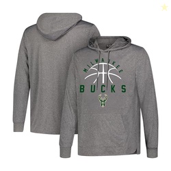 Ultra Game Men's NBA Official Super Soft Lightweight Hoodie Sweatshirt, Milwaukee Bucks, Heather Charcoal , Small