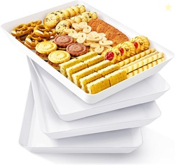 Lifewit Plastic Serving Tray for Party Supplies, 4 Pcs