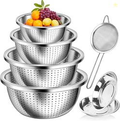 4+3 Stainless Steel Colander Set, 4 