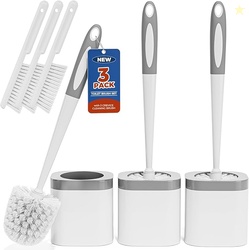  3 Pack Toilet Brush and Holder Set 