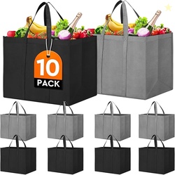 WISELIFE REUSABLE GROCERY SHOPPING BAGS 10 PACK
